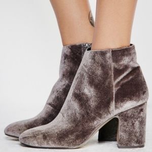 Free People Vegan Luxe Velvet Block Heel Bootie 7